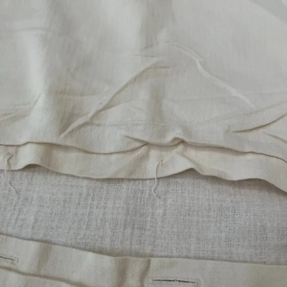 Crate & Barrel Lindstrom Ivory Textured Linen Cotton Pillow Sham King 20” X 36”